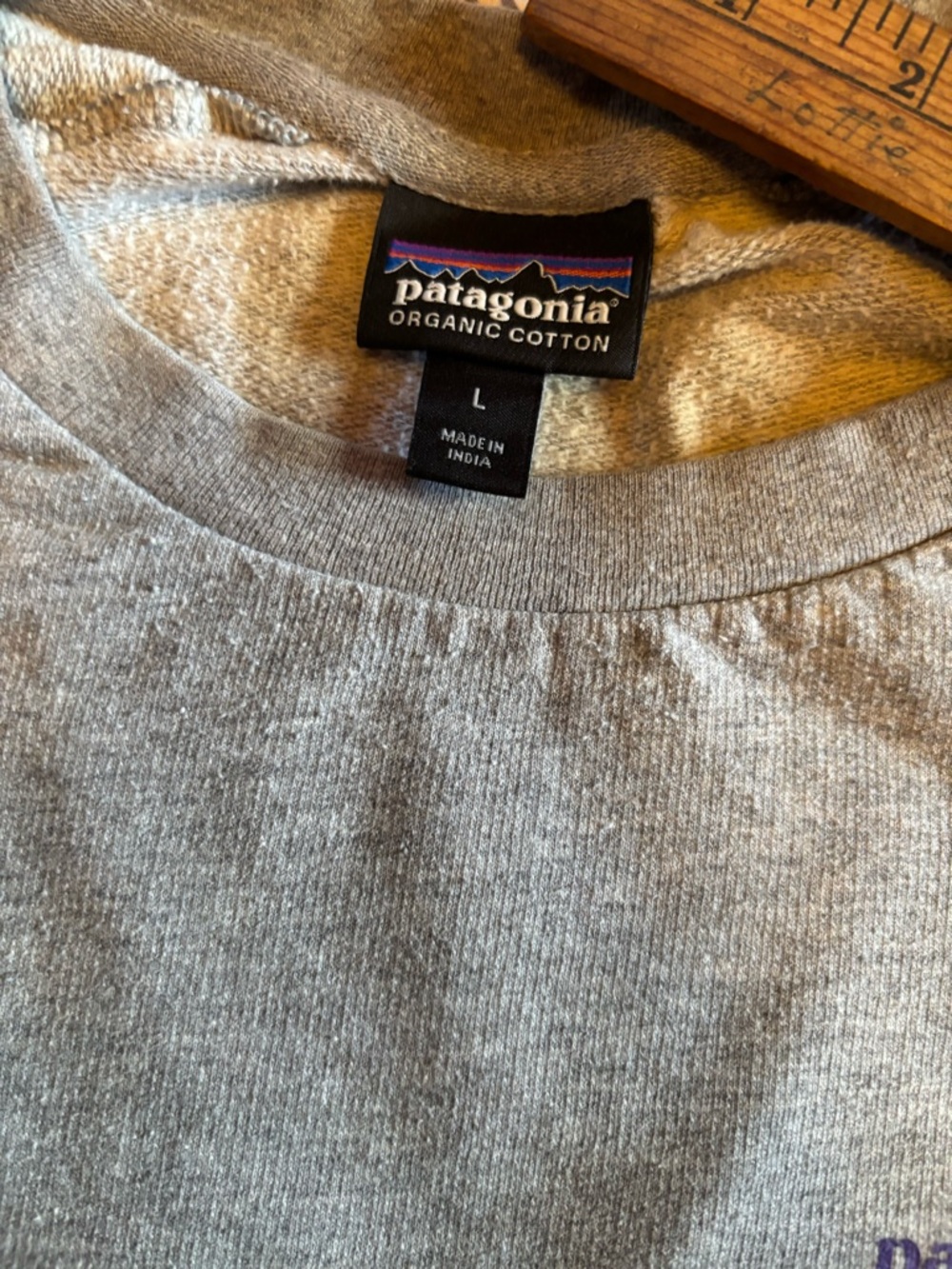 Patagonia organic cotton Men's Long-Sleeve Crewneck Shirt Gray - Picture 3 of 6